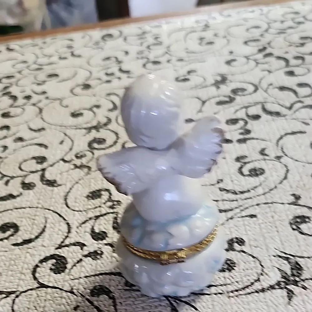 Porcelain Angel Trinket Box/ Candle